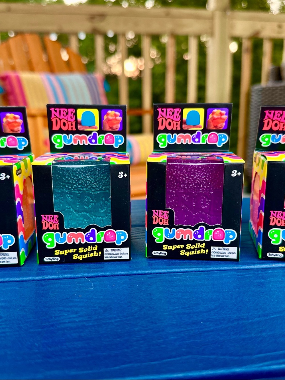 Set of 4 brand new Needoh Gumdrop pink, orange purple blue